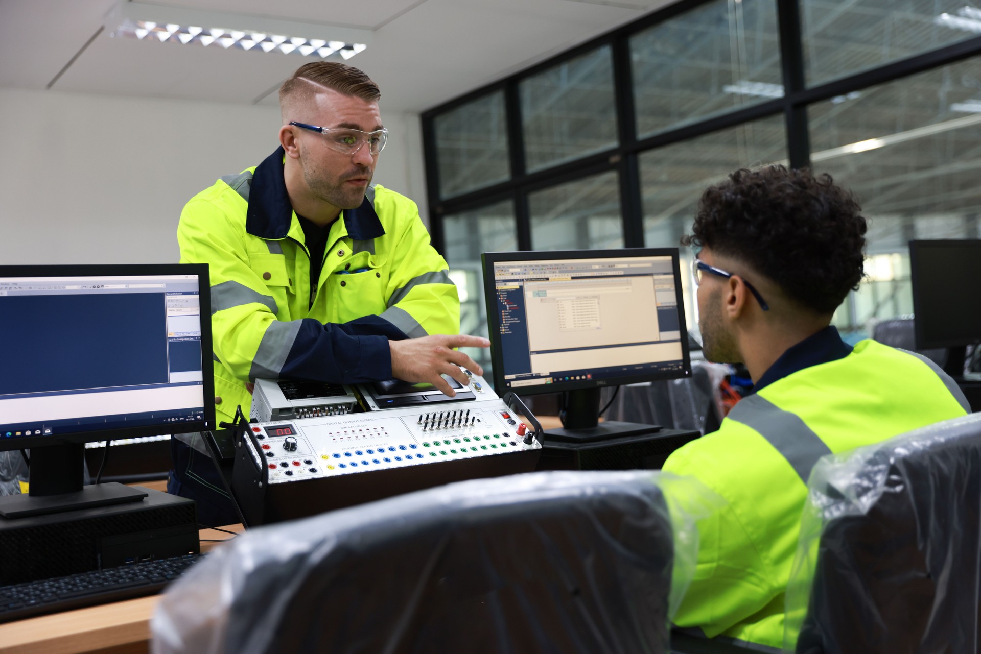 Technician and engineer in AI and Robotic training class, training AI Robot  the KIT equipment  and Artificial Intelligence of Things service robots in the manufacturing automation and robotics classroom